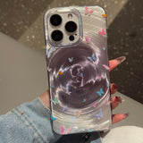 Coque iPhone à motif papillon tourbillonnant vibrant