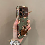 Cute Crybaby & Hearts Olive Green Phone Case