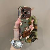 Cute Crybaby & Hearts Olive Green Phone Case