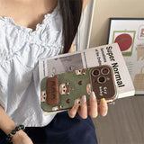 Cute Crybaby & Hearts Olive Green Phone Case