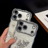 Sparkling Butterfly Pearl Embellished iPhone Case