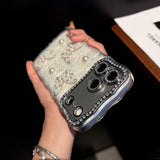 Sparkling Butterfly Pearl Embellished iPhone Case