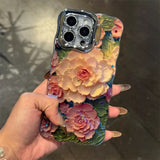 Retro Oil Painting Pink Peony iPhone Case