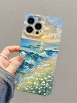 Aesthetic Artistic Oil Painting Ocean Sunset iPhone Case - CREAMCY