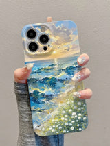 Aesthetic Artistic Oil Painting Ocean Sunset iPhone Case - CREAMCY