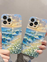 Aesthetic Artistic Oil Painting Ocean Sunset iPhone Case - CREAMCY