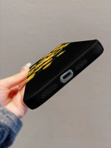 Black Aesthetic Yellow Rose Floral iPhone Case - CREAMCY