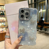 Blue Bloom Butterfly Shell iPhone Case - CREAMCY