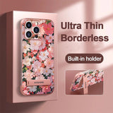 Borderless Blossom iPhone Case with Invisible Phone Holder - CREAMCY
