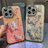 Butterfly Painting iPhone Case with Crystal Lens Protector - CREAMCY