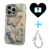 Butterfly Painting iPhone Case with Crystal Lens Protector - CREAMCY