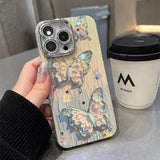 Butterfly Painting iPhone Case with Crystal Lens Protector - CREAMCY