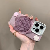 Glacier Bloom 3D Violet Rose iPhone Case - CREAMCY