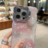 Pink Bloom Butterfly Shell iPhone Case - CREAMCY