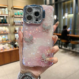 Pink Bloom Butterfly Shell iPhone Case - CREAMCY