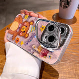 Purple Baby Bear Oil Painting iPhone Case - CREAMCY