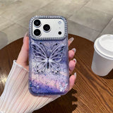 Purple Stardust Butterfly Dream iPhone Case - CREAMCY