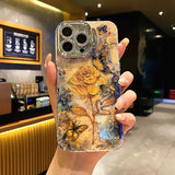 Retro Oil - Painting Golden Blossom iPhone Case - CREAMCY
