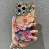 Retro Oil Painting Pink Peony iPhone Case - CREAMCY