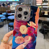Retro Oil Painting Rose Meadow iPhone Case - CREAMCY