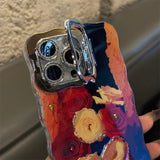 Retro Oil Painting Rose Meadow iPhone Case - CREAMCY
