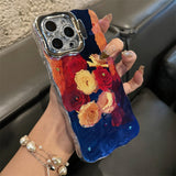 Retro Oil Painting Rose Meadow iPhone Case - CREAMCY