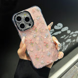 Summer Tulips Quartz iPhone Case w/ Crystal Lens Protector - CREAMCY