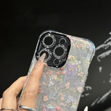 Summer Tulips Quartz iPhone Case w/ Crystal Lens Protector - CREAMCY