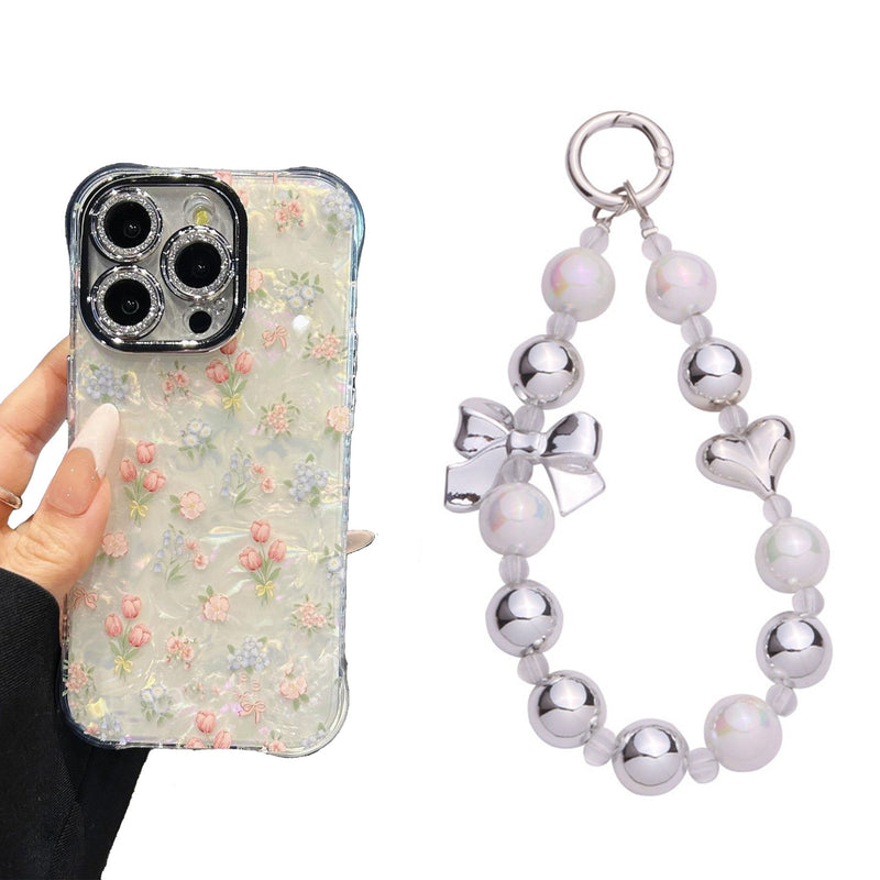 Summer Tulips Quartz iPhone Case w/ Crystal Lens Protector - CREAMCY
