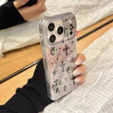 Vintage Silver Cross Pattern Phone Case - CREAMCY