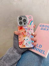 Whimsical Pink Rabbit Oil Painting iPhone Case - CREAMCY