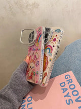 Whimsical Pink Rabbit Oil Painting iPhone Case - CREAMCY