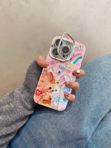 Whimsical Pink Rabbit Oil Painting iPhone Case - CREAMCY
