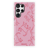 Red & Pink Cool Cat Art Samsung Galaxy Case
