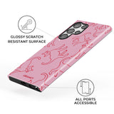 Red & Pink Cool Cat Art Samsung Galaxy Case