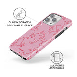 Red & Pink Cool Cat Art iPhone Case