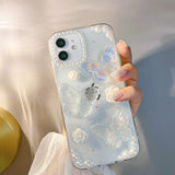 3D Butterfly & Pearl Glitter iPhone Case - Creamcy Cases