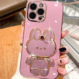 3D Hello Bunny Electroplating iPhone Case - Creamcy Cases