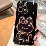3D Hello Bunny Electroplating iPhone Case - Creamcy Cases