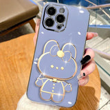 3D Hello Bunny Electroplating iPhone Case - Creamcy Cases