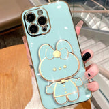 3D Hello Bunny Electroplating iPhone Case - Creamcy Cases