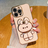 3D Hello Bunny Electroplating iPhone Case - Creamcy Cases