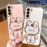 3D Hello Bunny Electroplating Samsung Galaxy Case - Creamcy Cases
