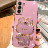 3D Hello Bunny Electroplating Samsung Galaxy Case - Creamcy Cases