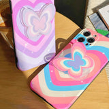 3D Rainbow Butterfly Love iPhone Case - Creamcy Cases
