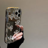 3D Silver Crystal Heart iPhone Case - CREAMCY