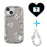 3D Silver Crystal Heart iPhone Case - CREAMCY