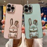 Cute Smiley 3D Bunny iPhone Case (iPhone 14 to iPhone 11 series) - Creamcy Cases