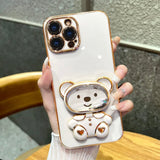 3D Winnie Bear Electroplating Samsung Galaxy Case - CREAMCY