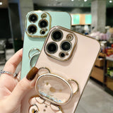 3D Winnie Bear Electroplating Samsung Galaxy Case - Creamcy Cases